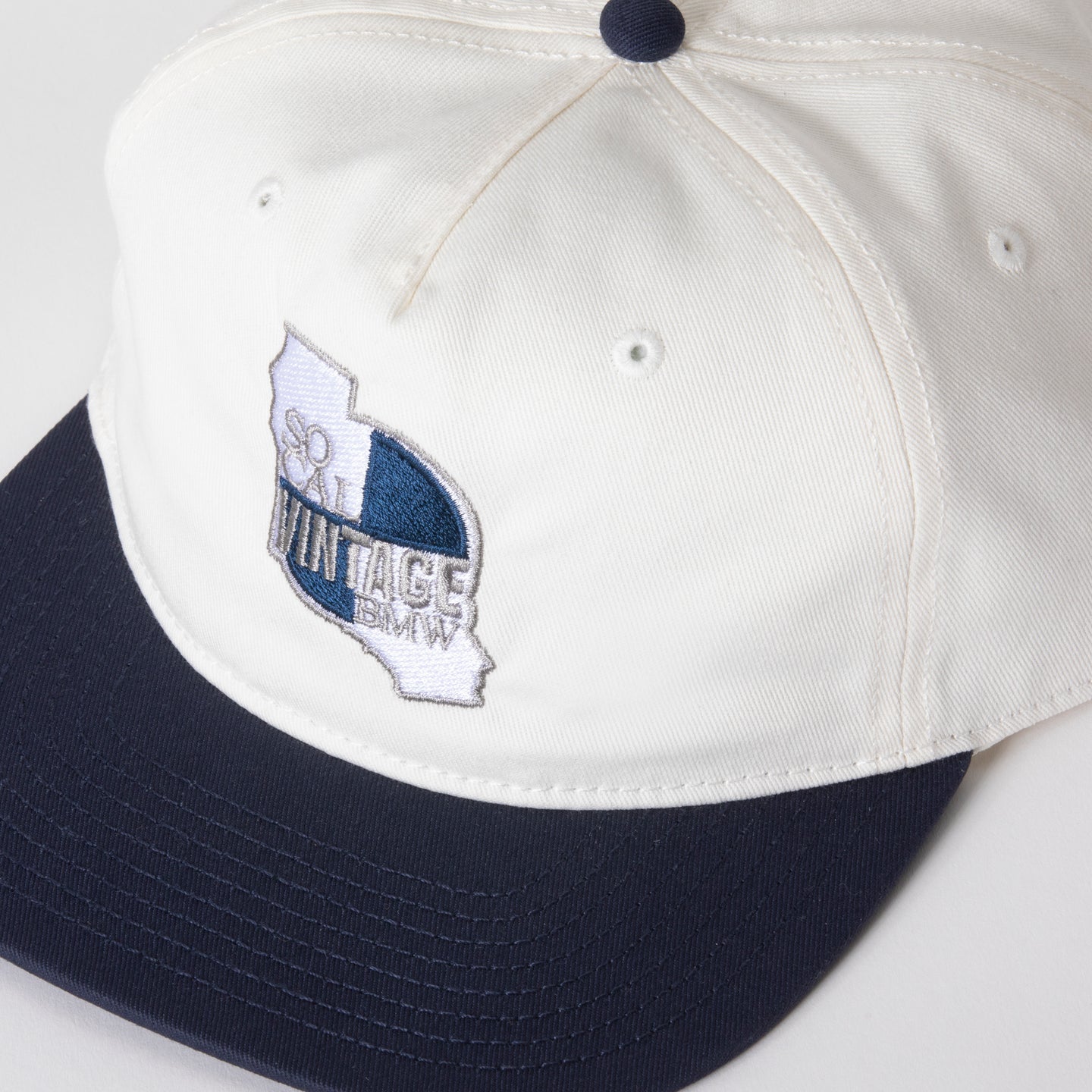 SoCal Vintage BMW Hat in White and Navy
